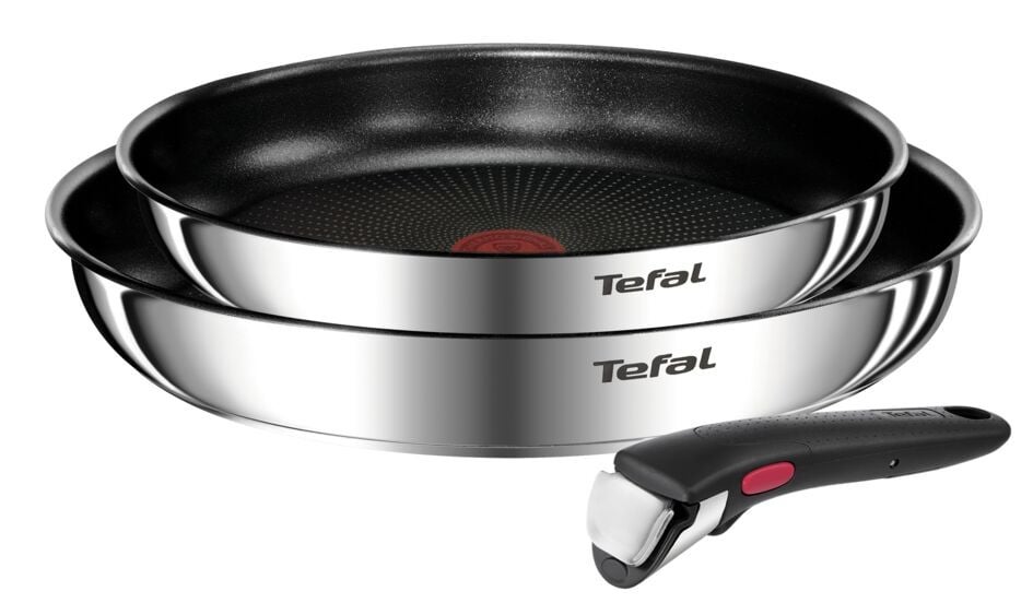 Set 3 piese TEFAL Ingenio Emotion L897S374, inductie (2 tigai 24 cm & 28 cm, 1 maner detasabil ), Tehnologia Thermo-Signal, inox 3buc