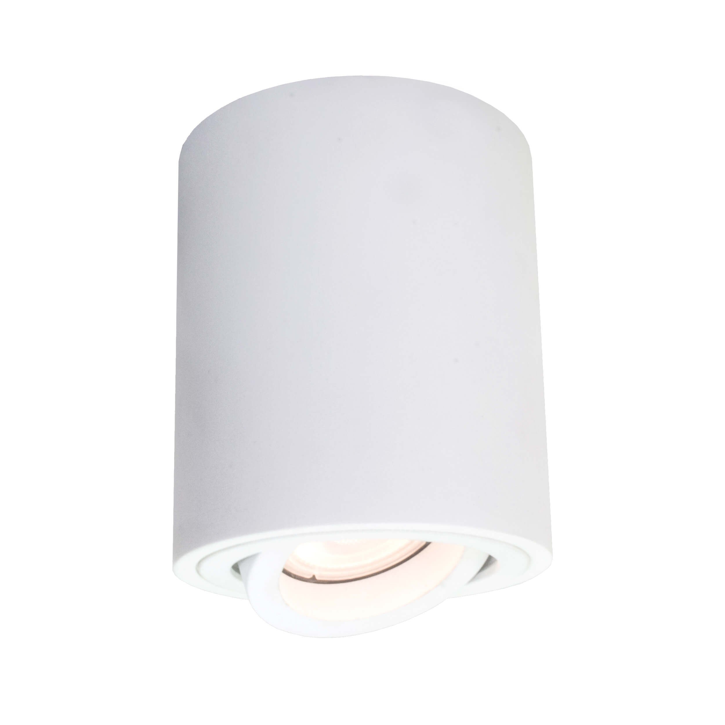 Reflektor sufitowy spot natynkowy Tulon okrągły biały 1xGU10x50W wym: 9,5 x 9 x 9 cm aluminium Light Prestige