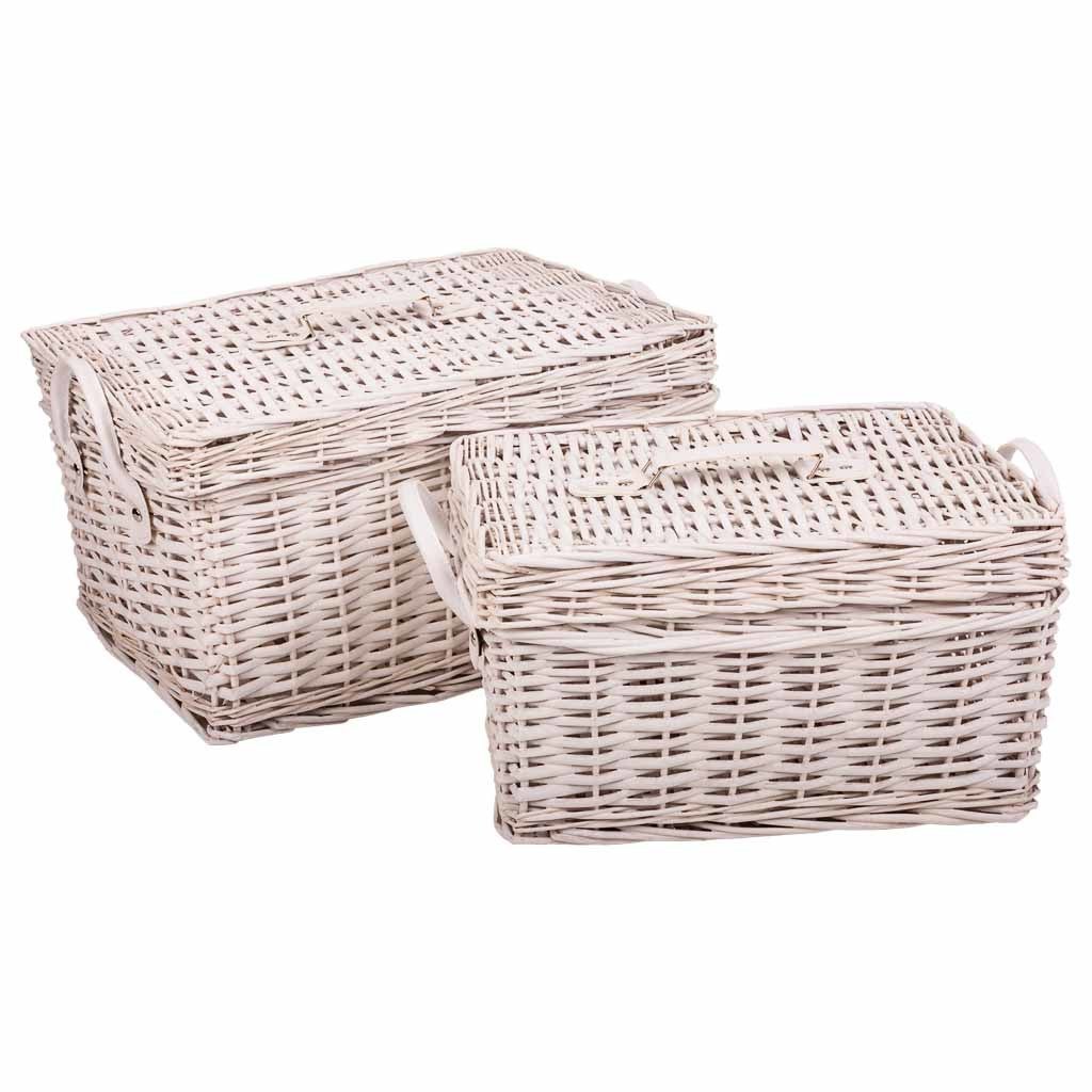 Set di 2 scatole ovali in rattan nere L45 Mila | Maisons du Monde