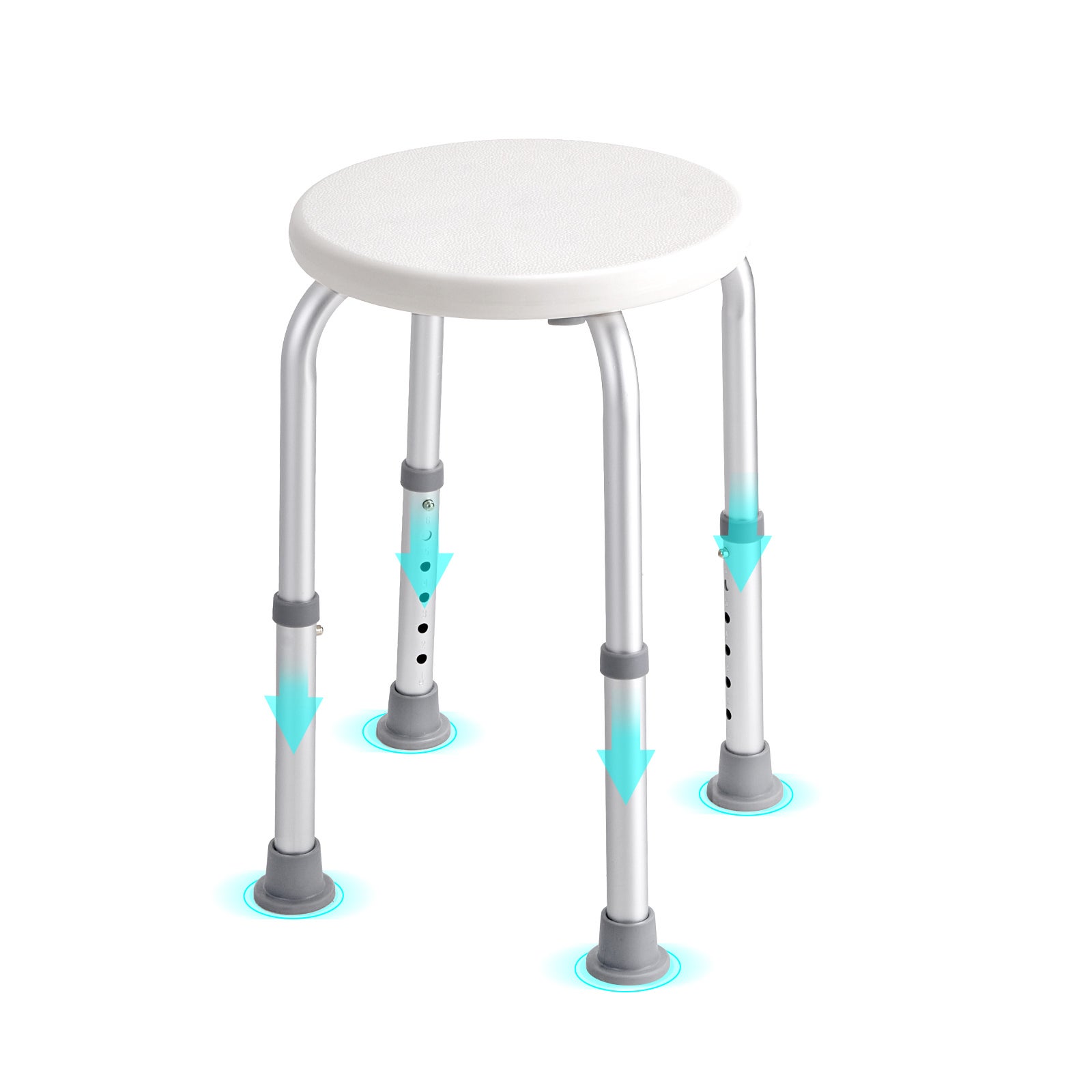 Silla de ducha para uso interior,SucceBuy taburete con altura ajustable,asiento antideslizante para bañera,capacidad de 136,1 kg - 3