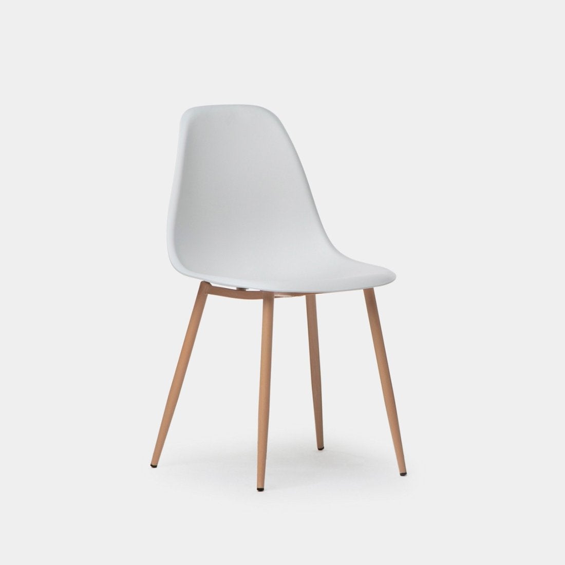 Chaise en polypropylène blanc avec pied naturel Nina - 2