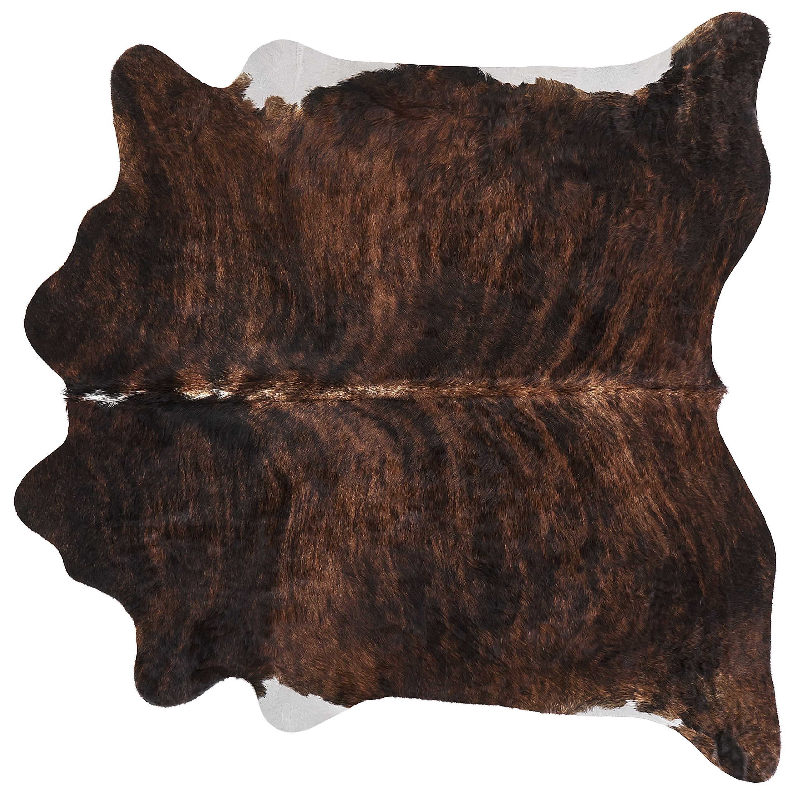 Beliani alfombra de piel de vaca marrón oscuro 2-3 m² nasqu