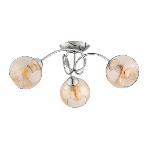 Lampa sufitowa wisząca Tevi chromowana 3xE27x15W dekoracyjna wym: 24 x 56 x 56 cm metal Alfa
