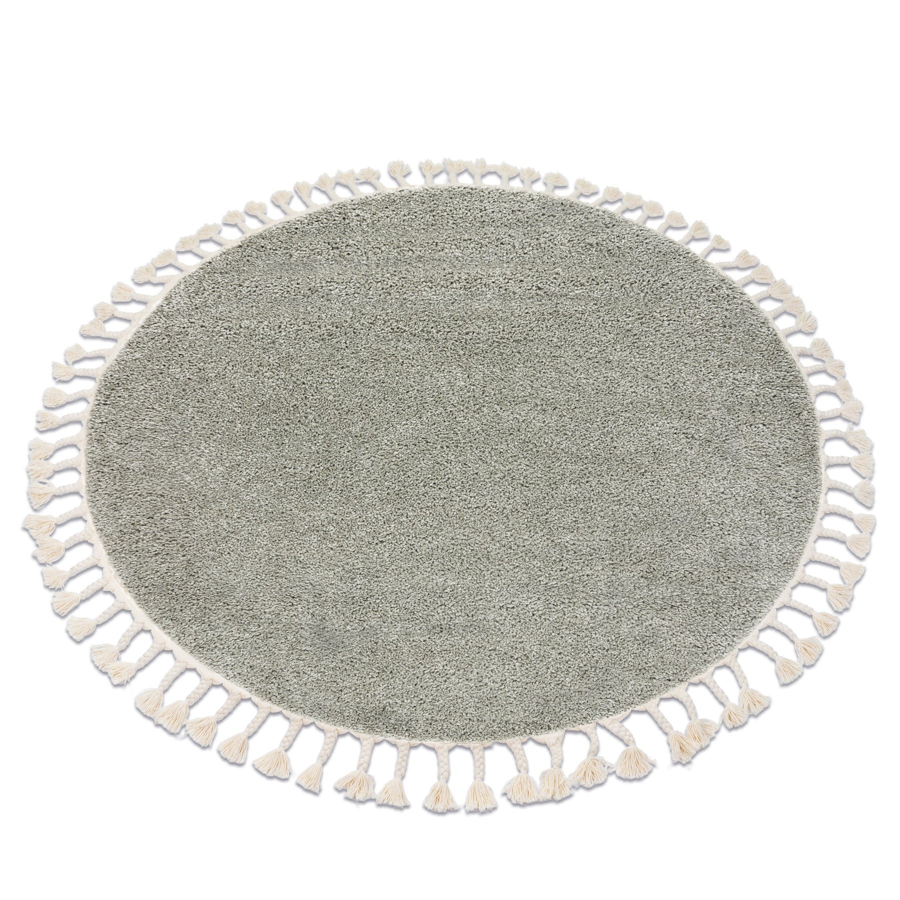 Alfombra berber 9000 circulo verde franjas bereber marroquí shaggy circulo 160 cm