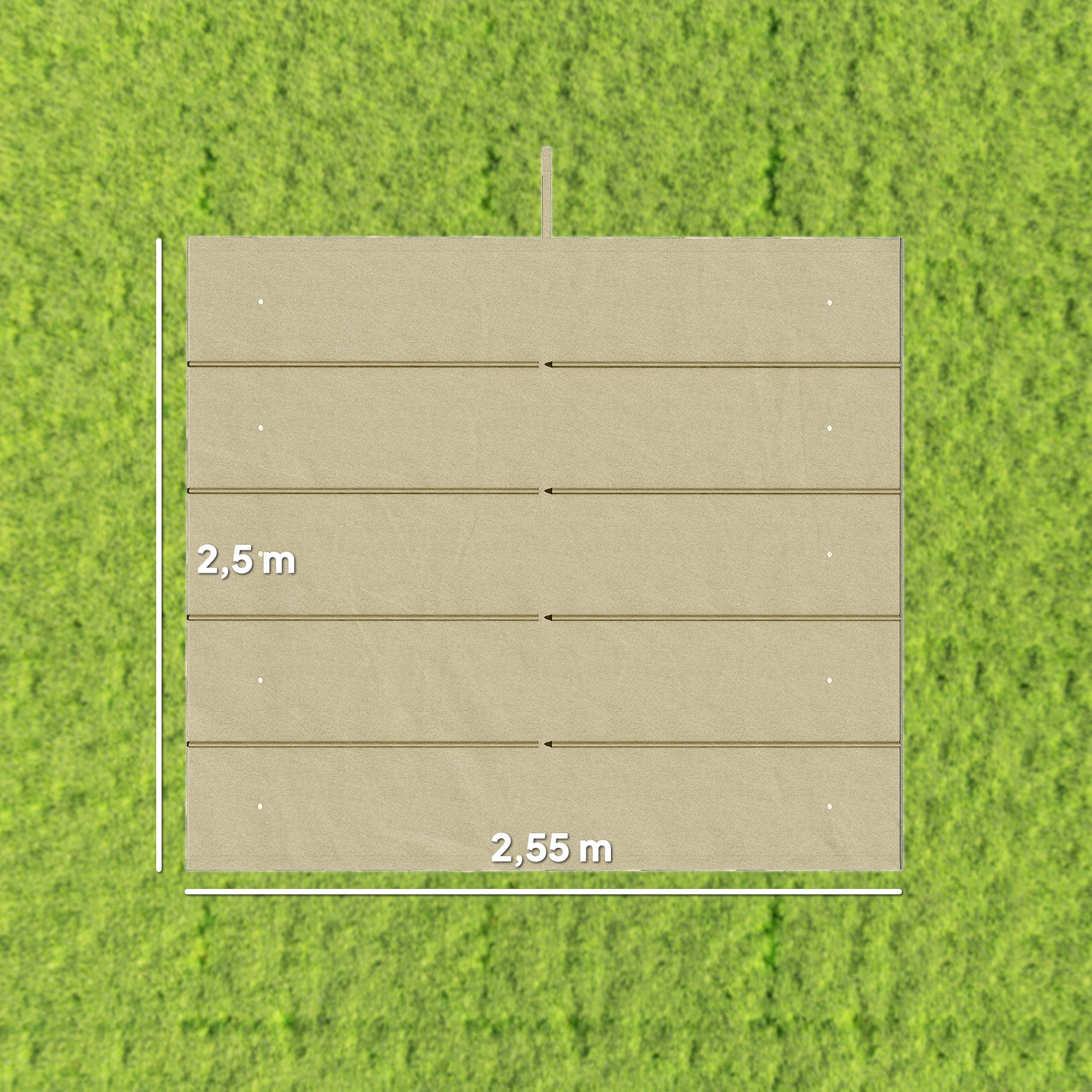 Techo de repuesto para pérgola de 3 x 3 m, retráctil, con orificios de drenaje, resistente a la intemperie, fabricado en poliéster beige. - 5