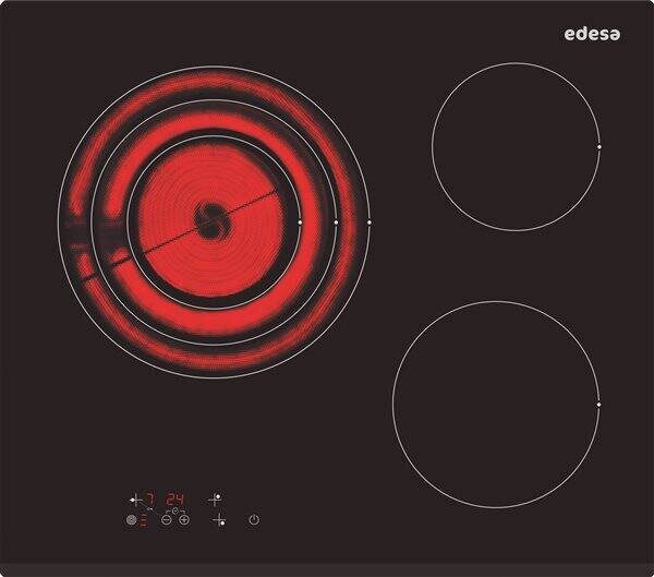 Edesa  Placa Vitrocerámica 3 Fuegos Evt-6328B , Leroy Merlin