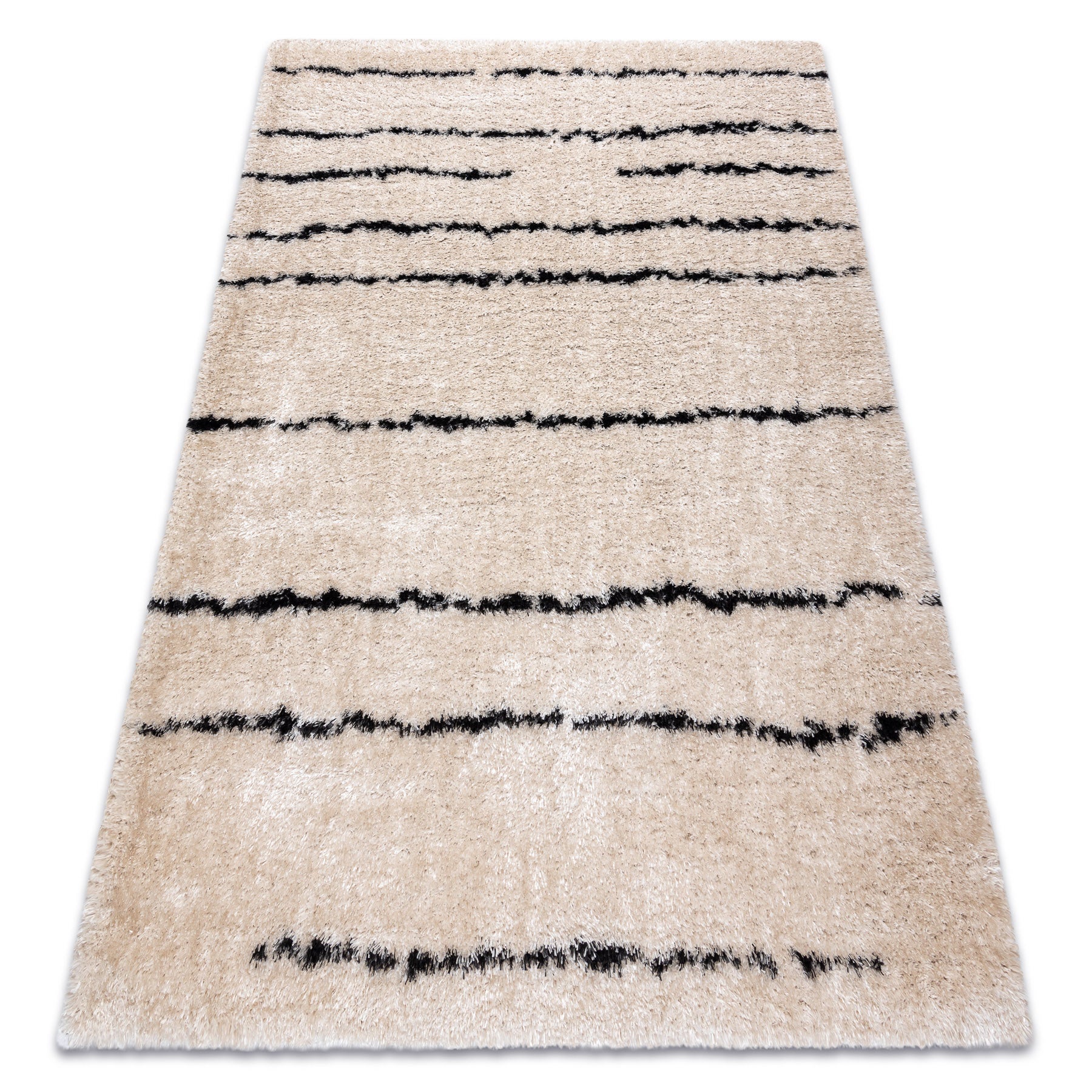 Dywan FLUFFY 2371 shaggy paski - krem / antracyt 160x220 cm