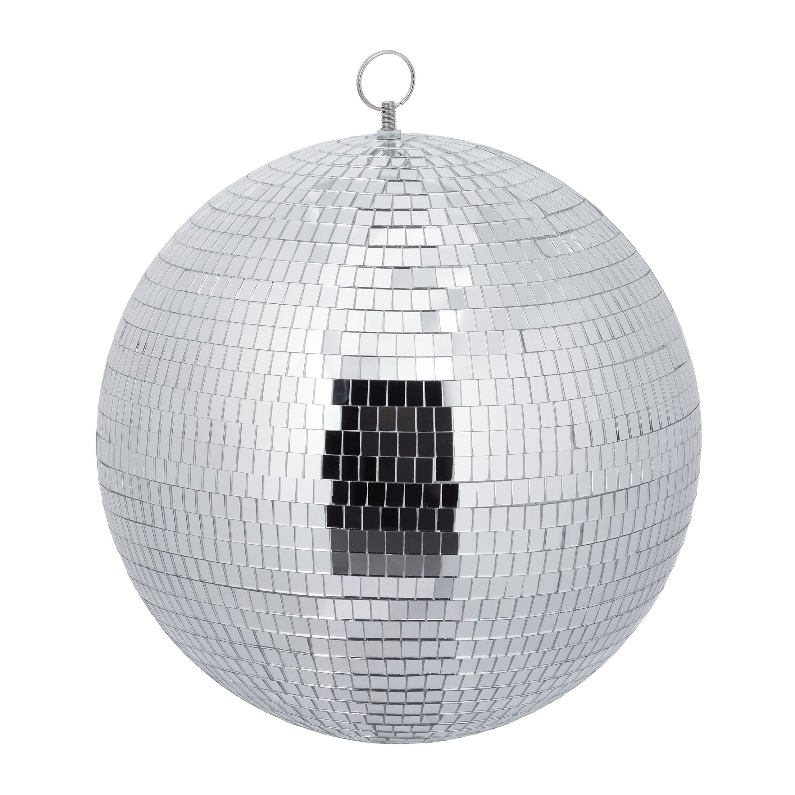 Relaxdays bola de discoteca, ø 30 cm, luz espejo decorativa para colgar, con ojal metálico, esfera de fiesta, plateado