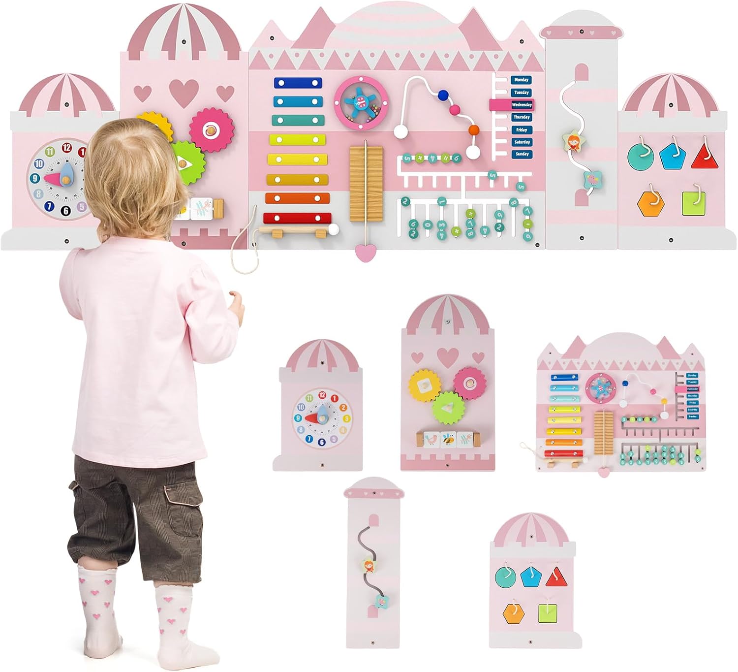 Busy Board Montessori Musical Avec Piano Et Lumières – Tableau D'activités En Bois Pour Bébé 2-4 Ans