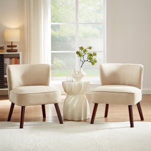 Lot de 2 fauteuils cocktail JOFI en tissu beige