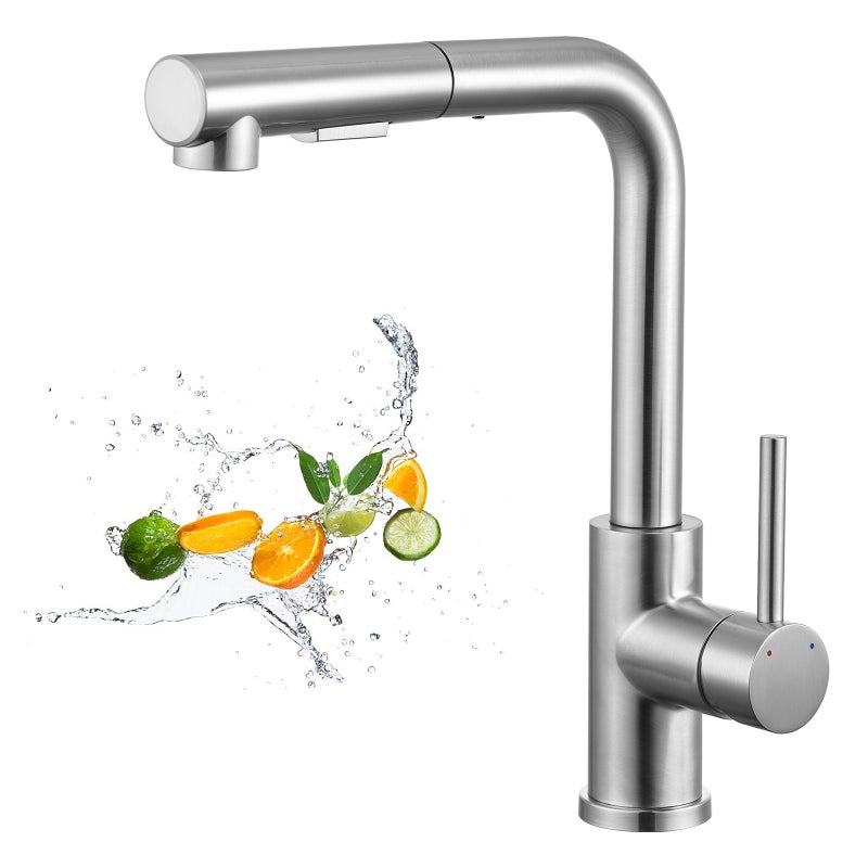 LOVHAUS Bateria Kuchenna, Wyciągana Bateria Kuchenna z Prysznicem, Bateria Zlewozmywakowa Kuchenna, Bateria Mieszająca ze Stali Nierdzewnej