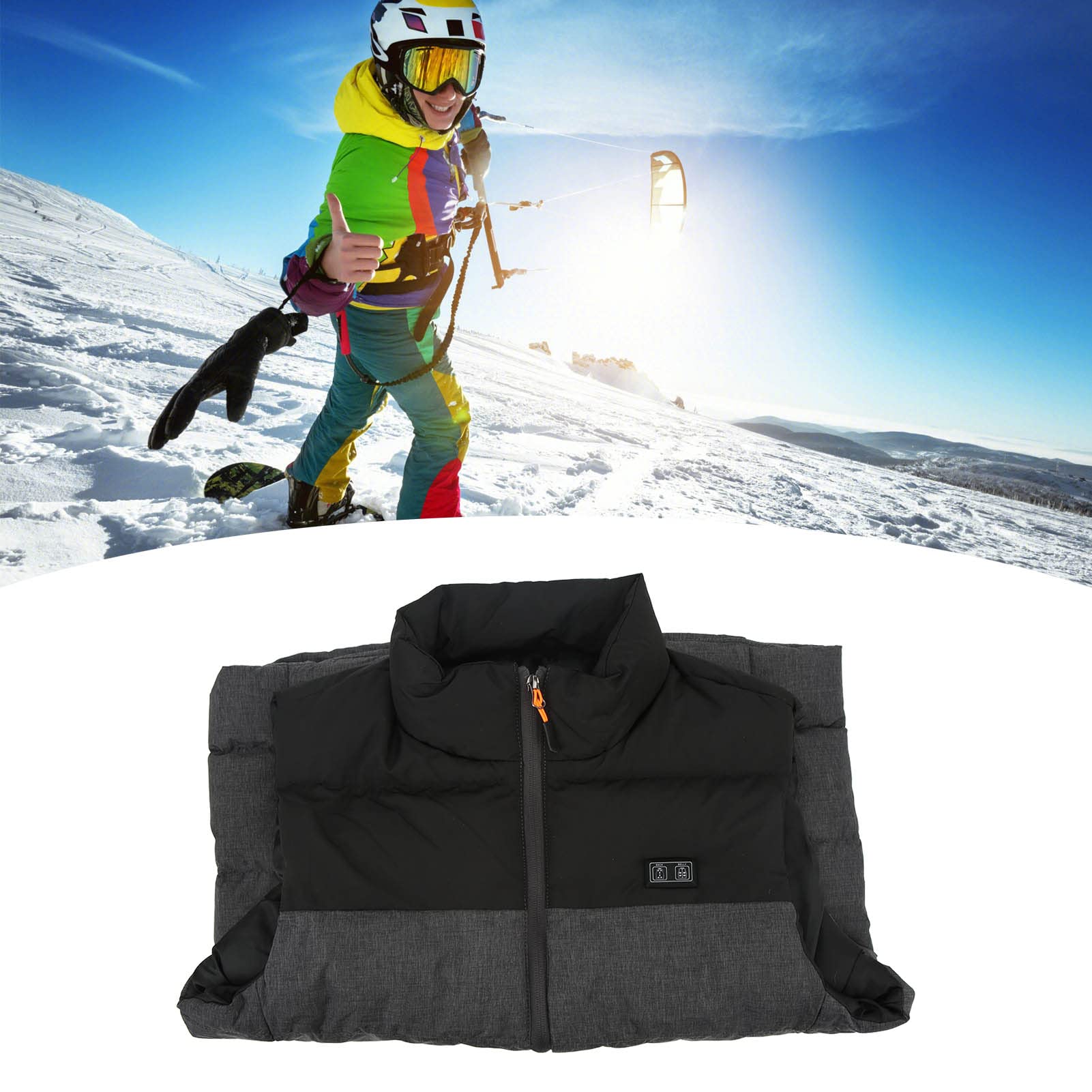 Gilet chauffant, gilet chauffant d'hiver, gilet chauffant électrique avec 3 niveaux de chauffage 11 zones de chauffage, vestes chauffantes pour hommes - 8