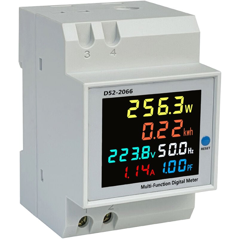 Cyfrowy licznik energii AC 40-300 V 100 A - Kalibrowany amperomierz AC KWh Woltomierz - Licznik pośredni - Prąd DIN - Typ CT