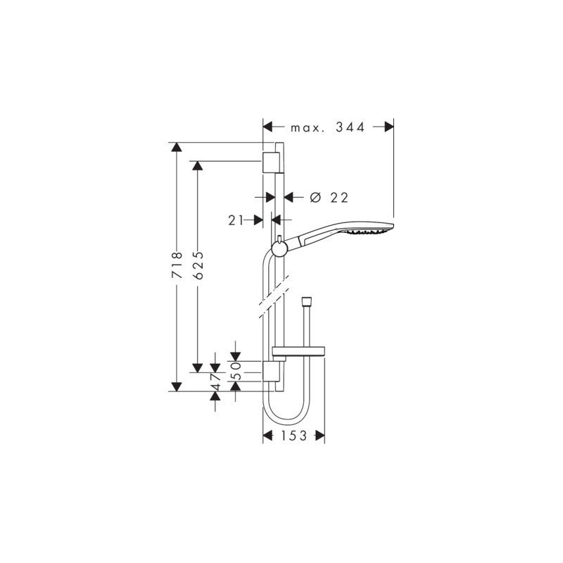 Set de douche 150 3jet avec barre Unica'S puro 65 cm et porte-savon chromé Hansgrohe Raindance Select S - 2