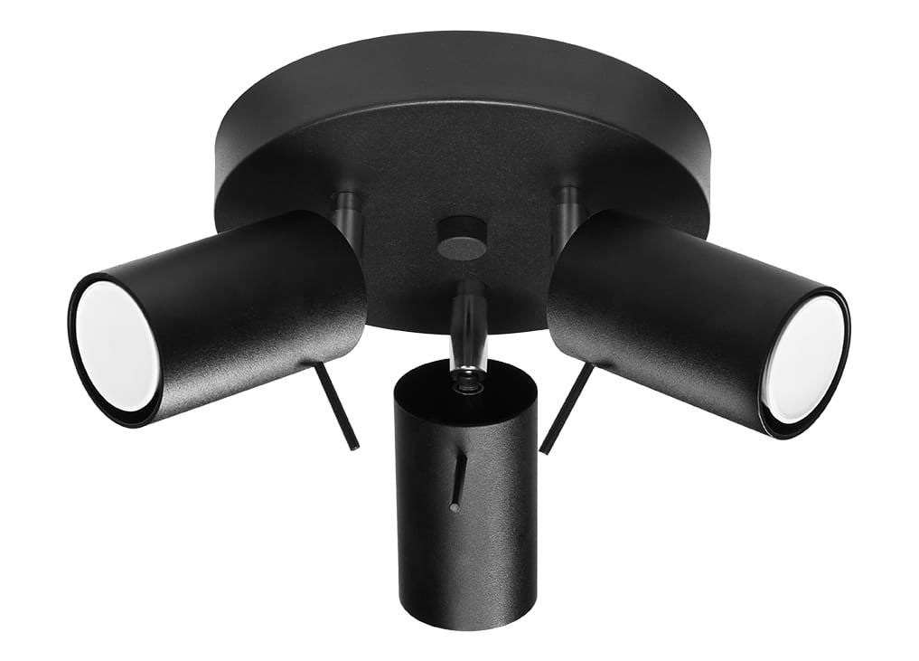 Lampa sufitowa wisząca Ring czarna-chromowana 3xGU10x40W ring wym: 20 x 20 cm metal Sollux Lighting