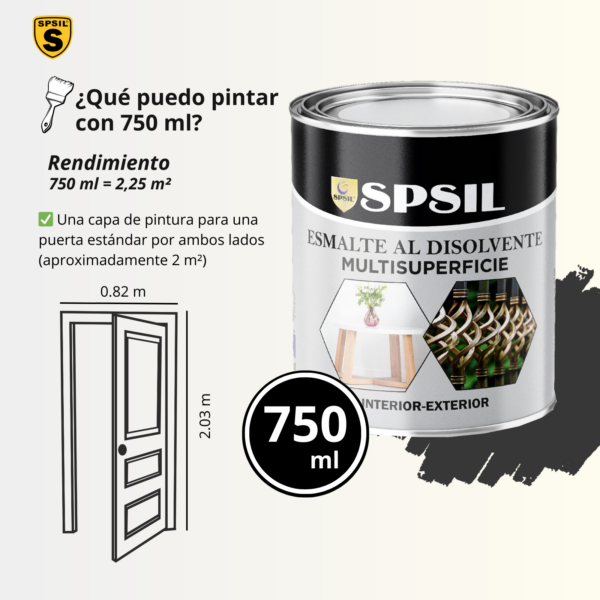 Pintura Esmalte al Disolvente Spsil Color Naranja Brillo para Múltiples Superficies (Valla, Metal, Paredes y Más), Interiores y Exteriores, 750ml - 7