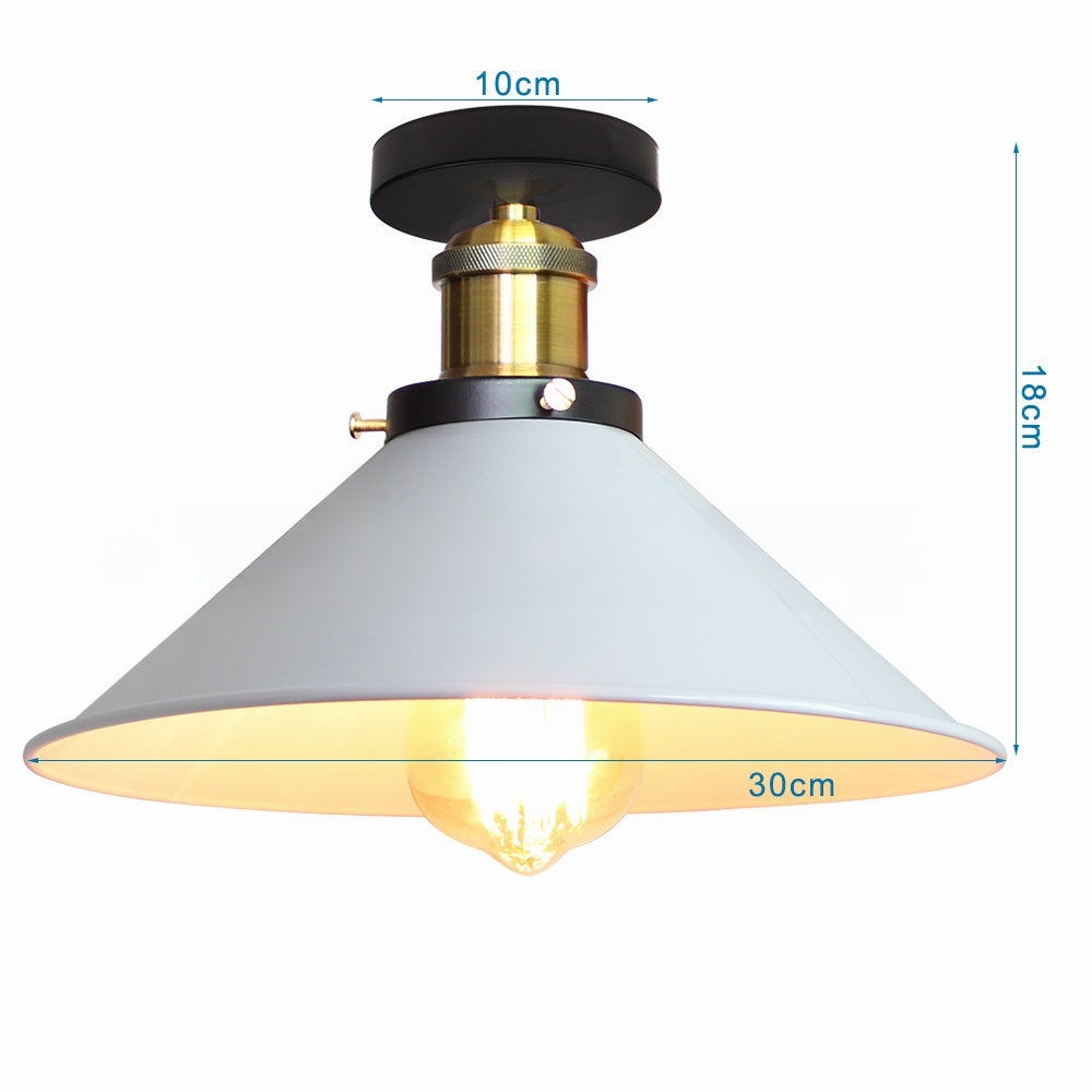 Zestaw 4 lamp sufitowych w stylu industrialnym, żyrandole metalowe retro, lampy wiszące LED, wysokiej jakości lampy sufitowe, φ22 cm (biało-złote) - 5