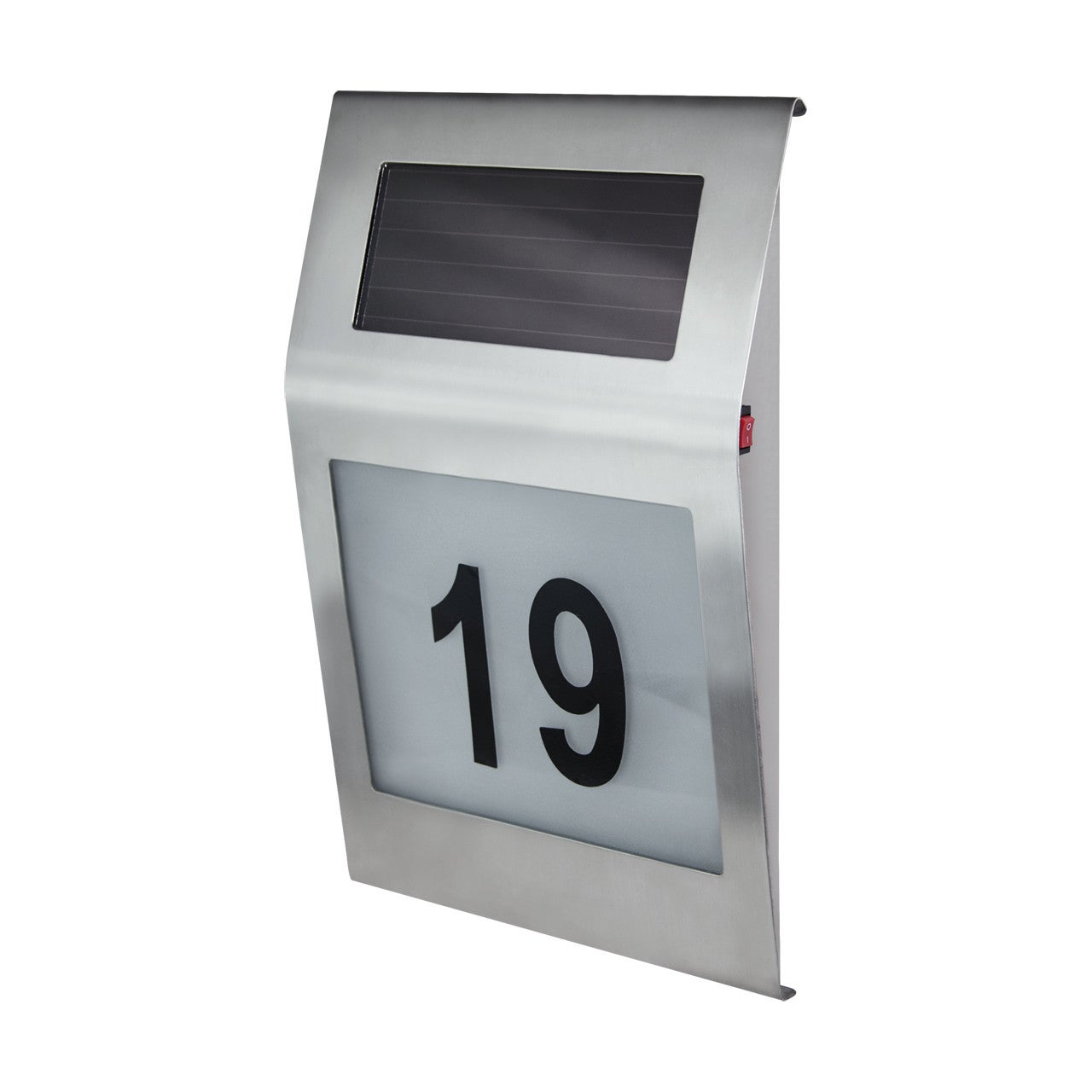 Kinkiet solarny NUMERO LED 0.12W Zimna biel 3lm chromowany wym:30x20x4,8cm IP44 Struhm