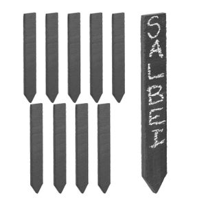 Lot 12 Étiquettes Ardoise Relaxdays Avec Piquets – Pancartes Inscriptibles Pour Jardin & Plantes