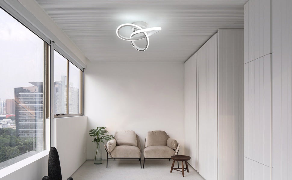 Comely Plafondlamp led, 22 W 2500 lm, moderne led-plafondlamp, goud aluminium plafondlamp voor slaapkamer, woonkamer, keuken, hal, warm wit, 3000 K