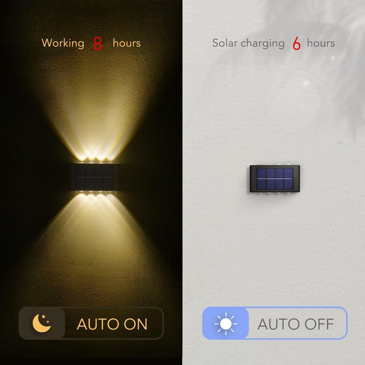 12 Luminárias de Cerca Solares LED, Impermeáveis ​​para Áreas Externas, Ideais para Decks, Escadas, Pátios, Varandas (Luz Quente - Pacote com 2) - 3