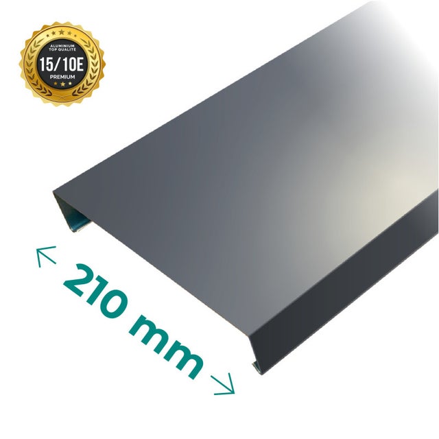 Couvertine aluminium PREMIUM 1.5 mm Gris Anthracite RAL 7016 - 3 mètres - 210mm ALUHOME