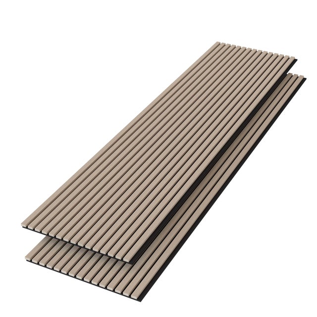 Lote de 2 - Espesor: 21 mm - 240 x 60 cm - Roble claro - Paneles acústicos de pared, fieltro negro