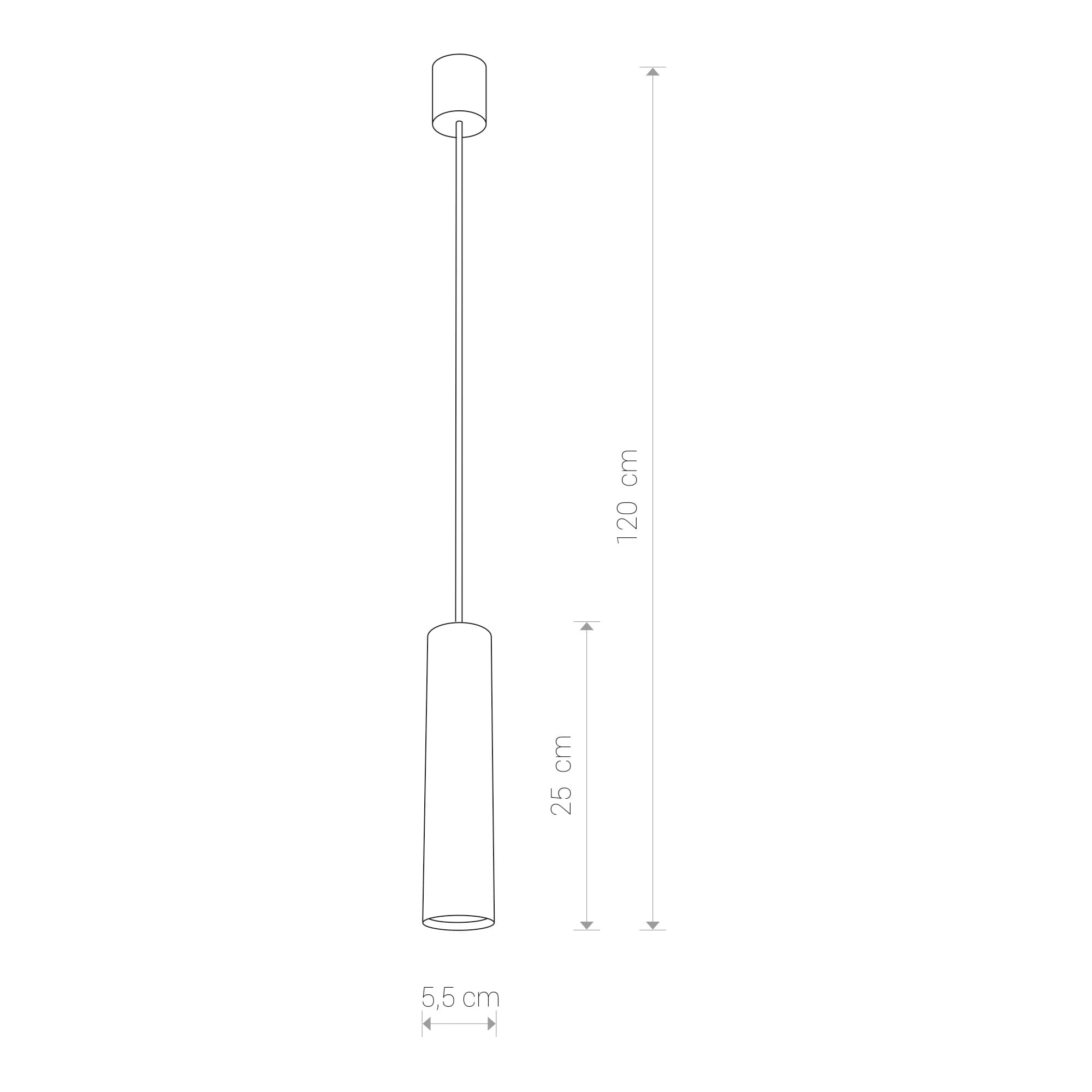 Lampa wisząca Eye biała 1xGU10x10W tuba wym: 120 x 5 x 5 cm metal Nowodvorski Lighting