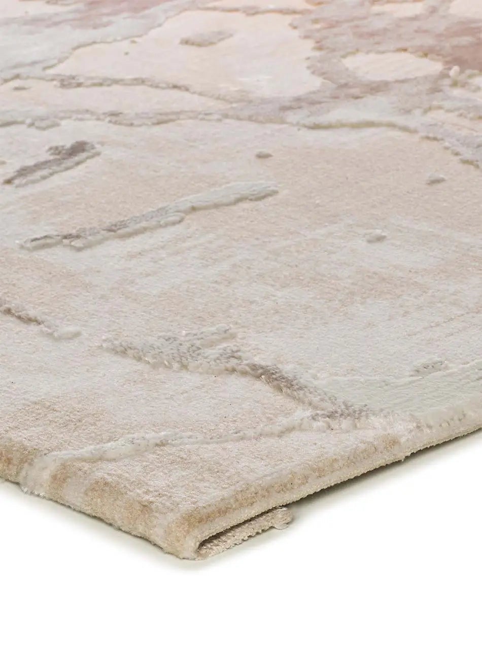 Tapis intérieur beige rectangulaire l.115 x L.170 cm ORIS effet marbre avec relief - ATTICGO - 3