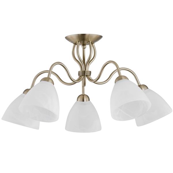 Lampa wisząca ARIEL patyna-biała 5 x E27 x 15W wym: 38 x 60 x 64 cm Alfa