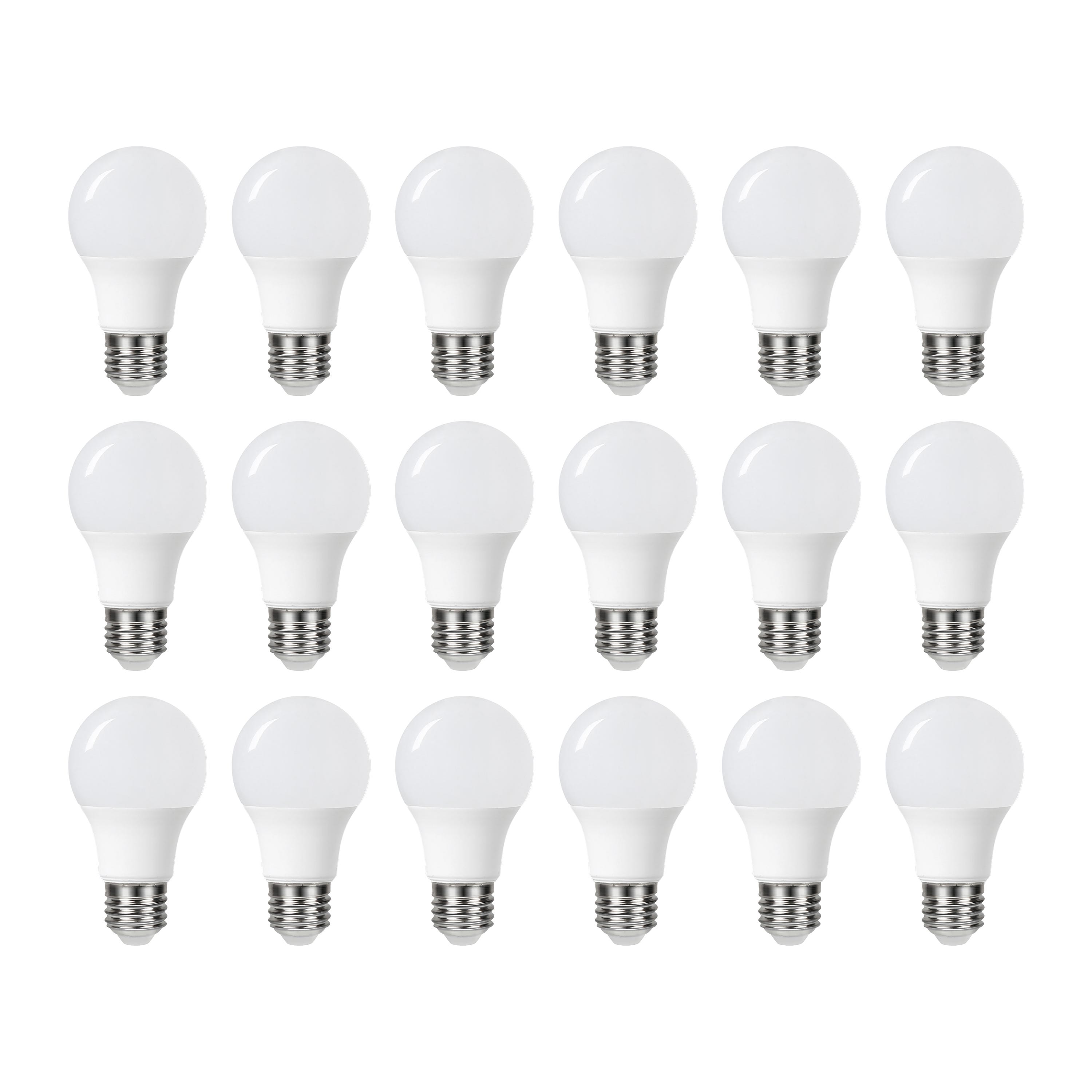 LEXMAN - Opakowanie 18 żarówek LED nieprzezroczystych - E27 - 806LM - 5,9 W, co odpowiada 60 W - Ø 60 mm - 4000 K - Naturalna biel