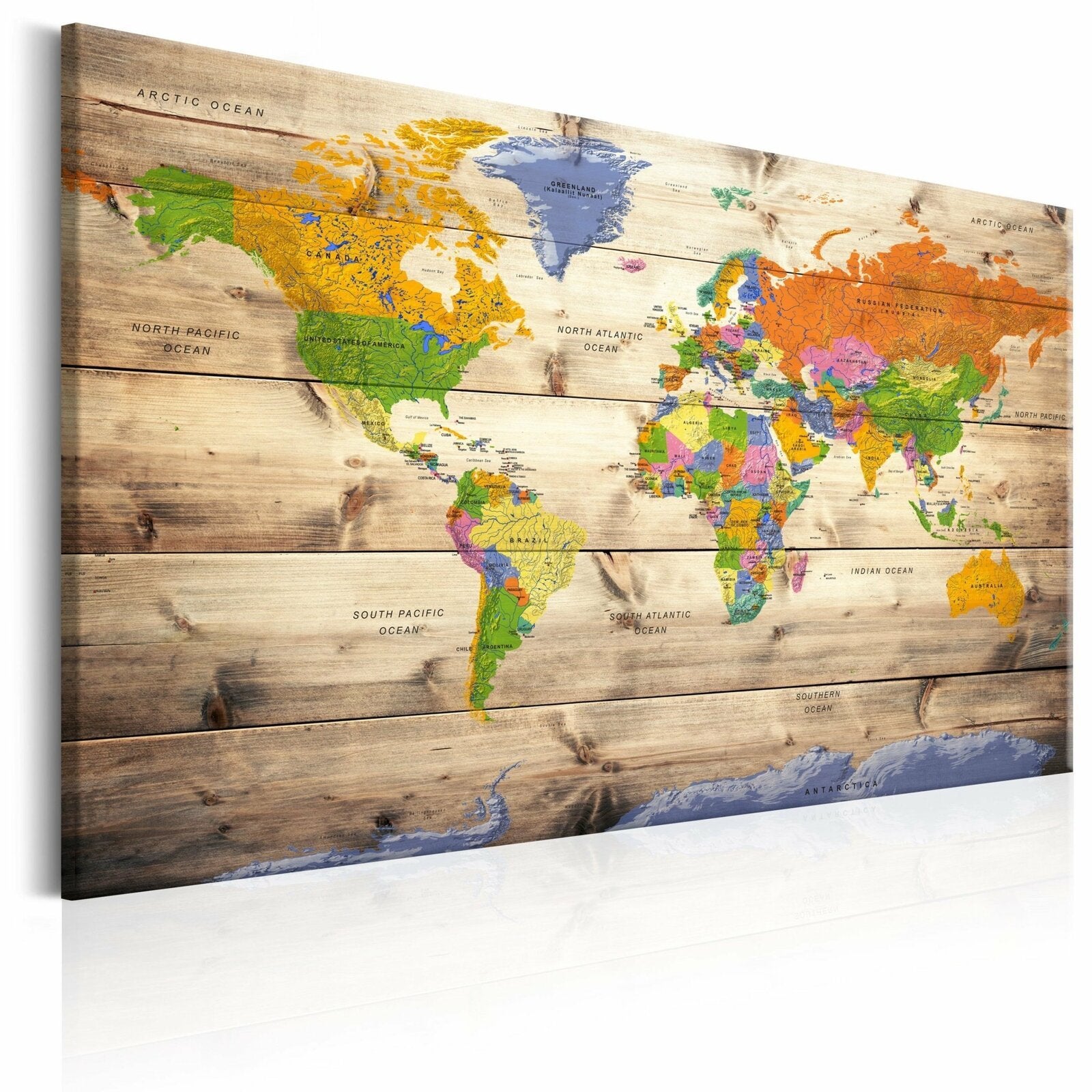Tableau Mural Abstrait 3 Cadres En Bois - 120 Cm De Large - Impression Toile HD, Design IA - Pour Salon, Bureau, Chambre