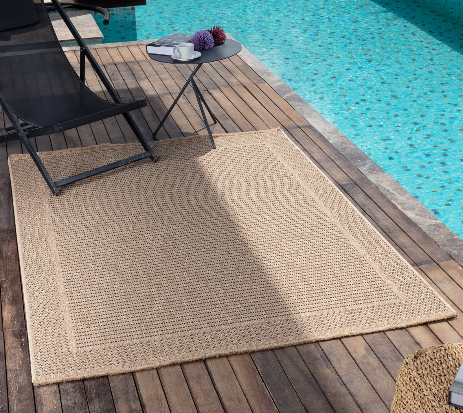 LIVABLISS Tapis d'Extérieur/Intérieur Aspect Jute Beige/Noir 160x213 cm Mindy - 8