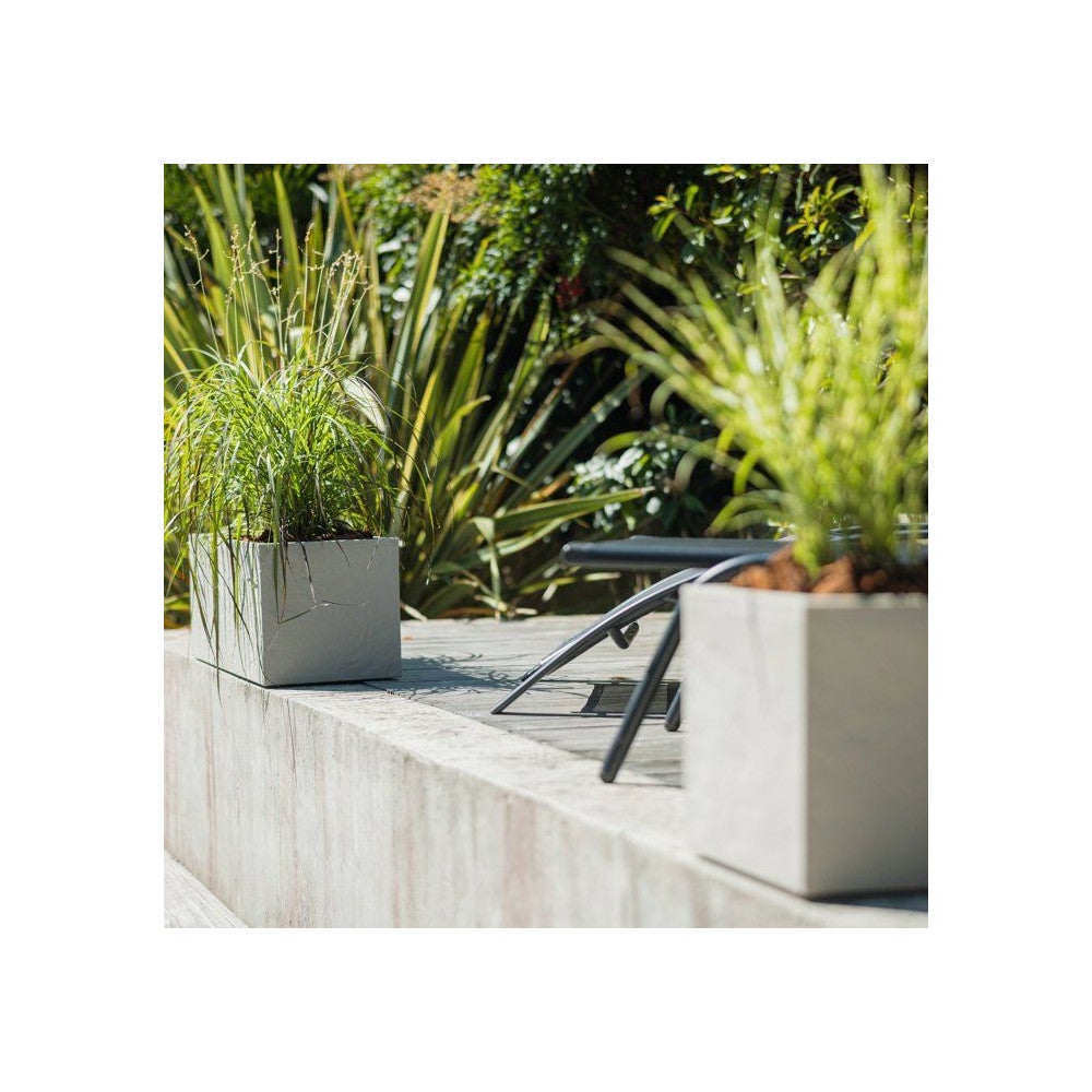 Jardinière rectangulaire EDA Volcania Up 57 L Beige calcaire 79.5x29.5x29.5 cm - 2