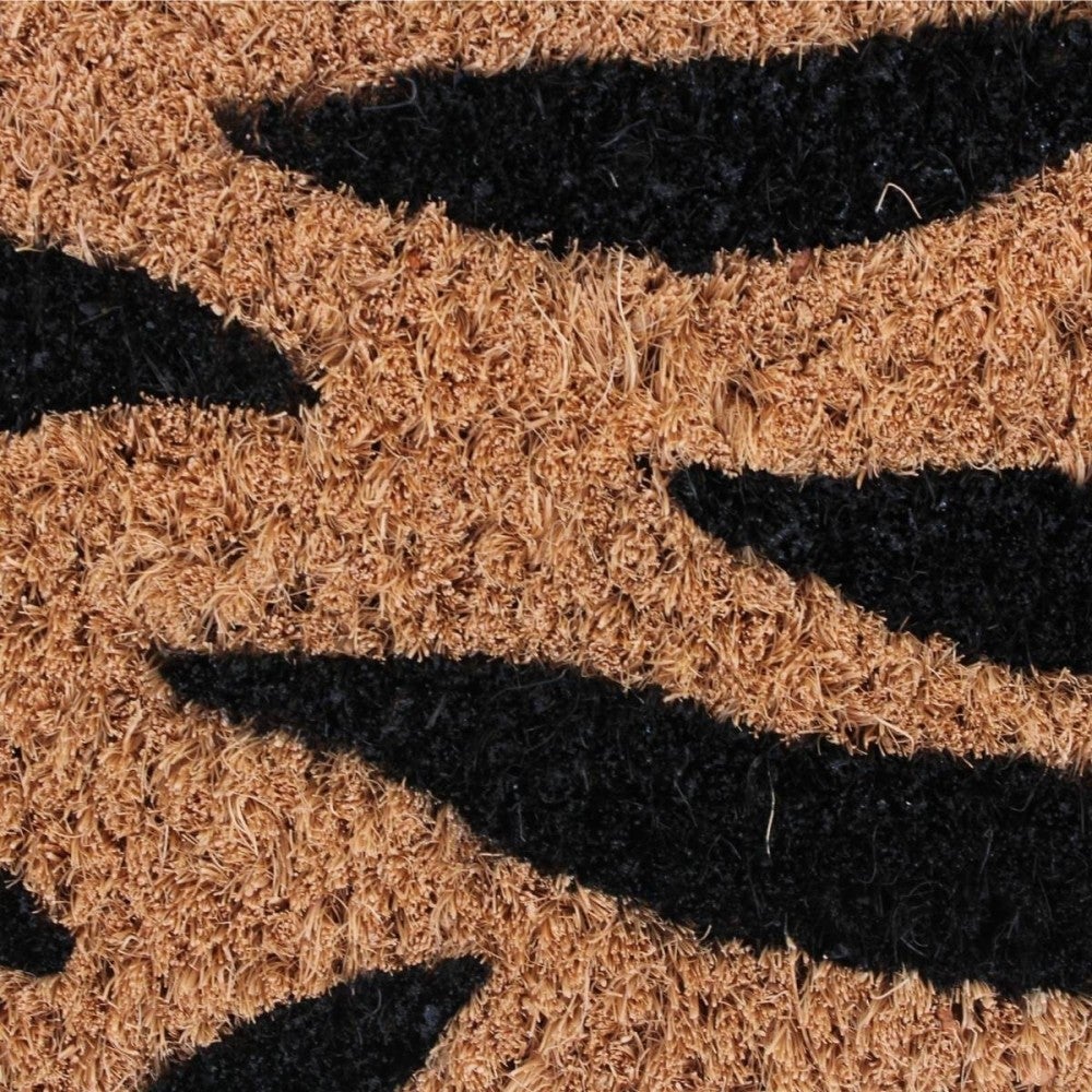 Paillasson de marche motifs feuillages en coco 25x75cm - Ornami - 3
