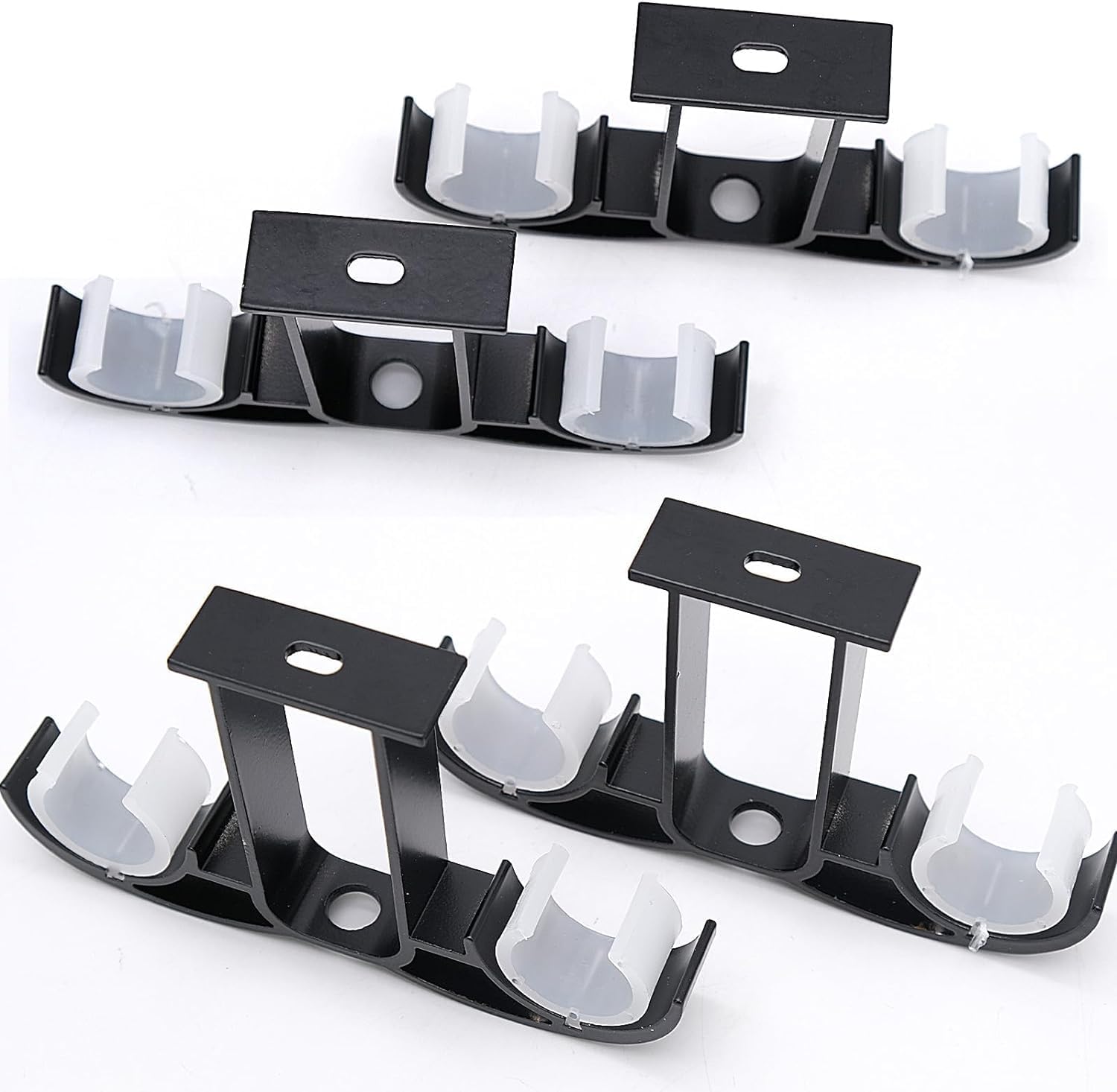 Suporte de teto duplo para haste de cortina - 2 peças - Suporte de teto para teto, banheiro, sala de estar, hotel - 5