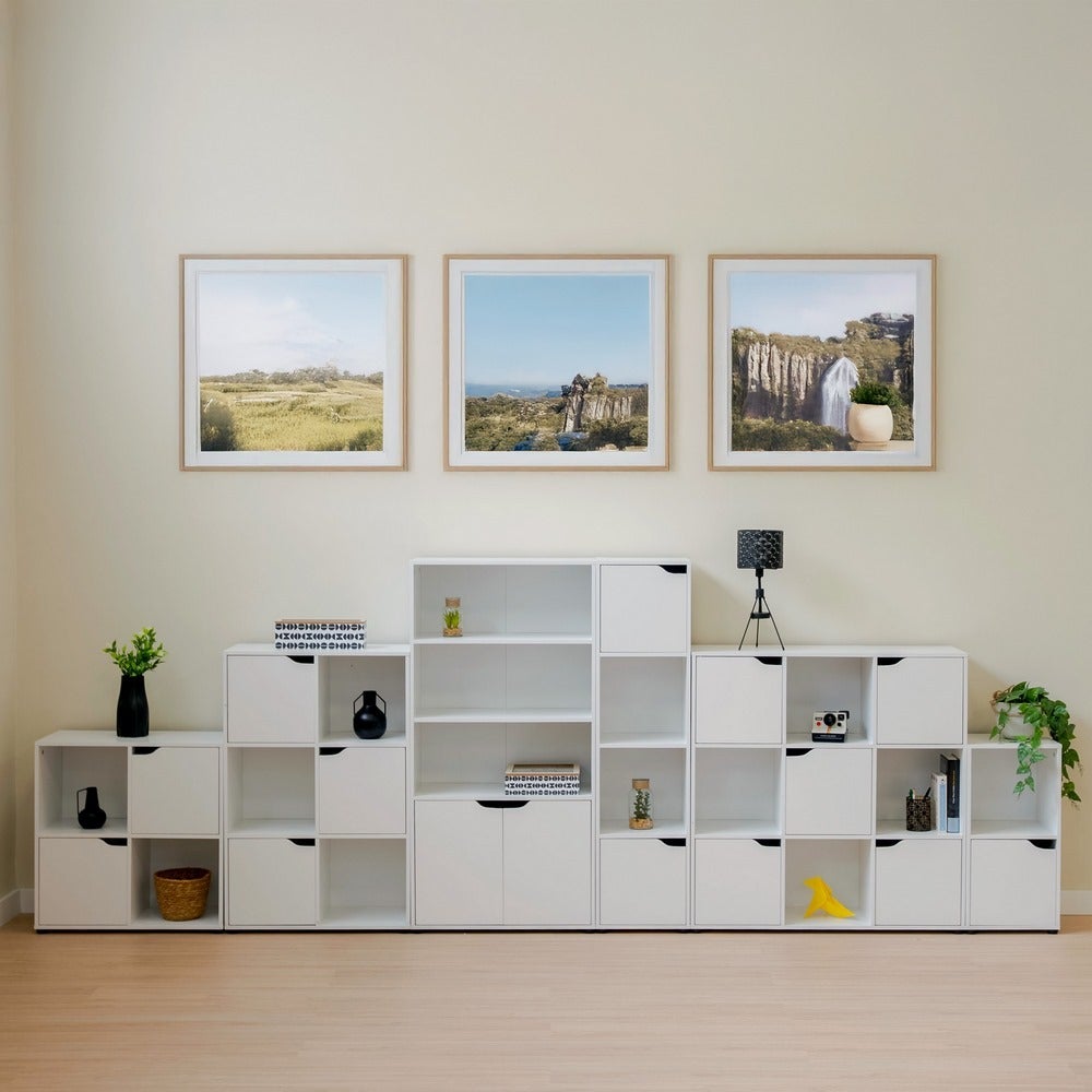Estante branca de MDF de 2 portas 59x29x119 cm CasaSelección - 6