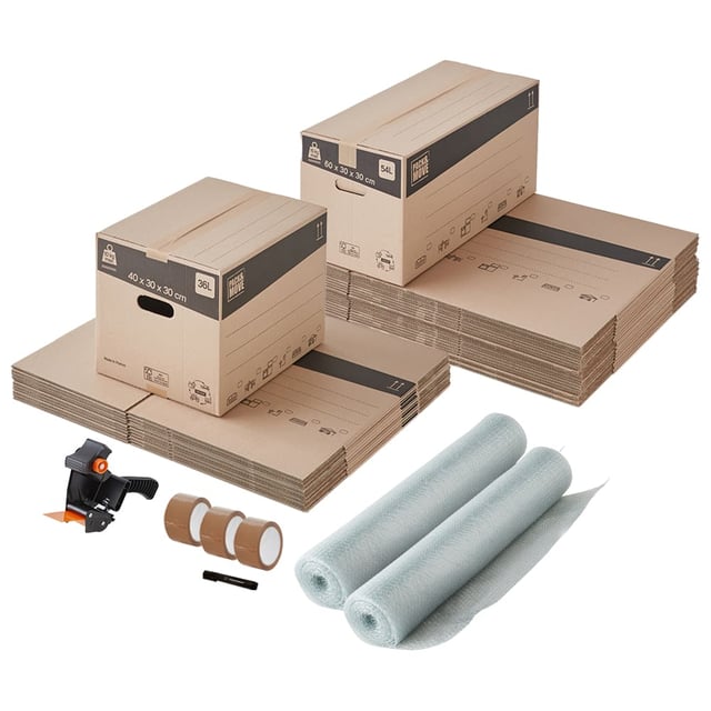 Kit déménagement T3/T4 + marqueur noir et 3 adhésifs offerts