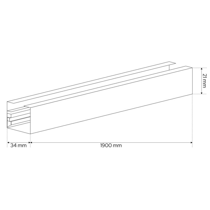 Rail Monophasé avec SEVA Rail d'alimentation 1,9m, 220-240V, IP20 noir EDO SOLUTIONS - 5
