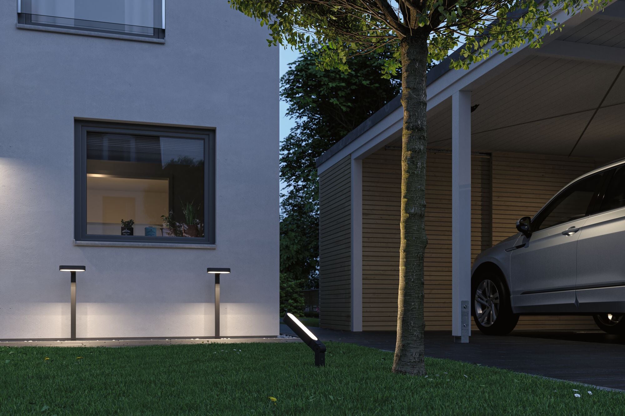 Plug & Shine Borne lumineuse LED Ito Luminaire individuel Orientation horizontale IP65 3000K 6W Anthracite - 7