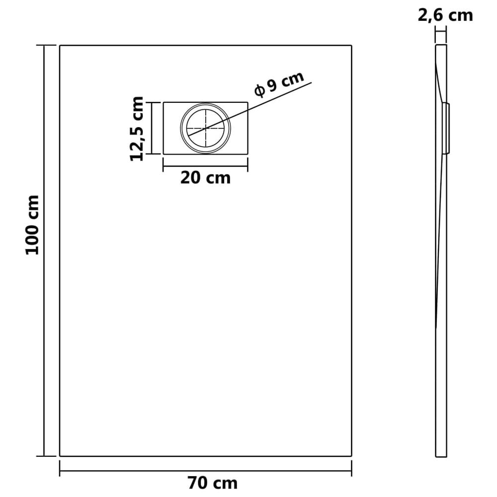 Base de chuveiro SMC 100x70 cm antiderrapante, resistente a riscos e ...