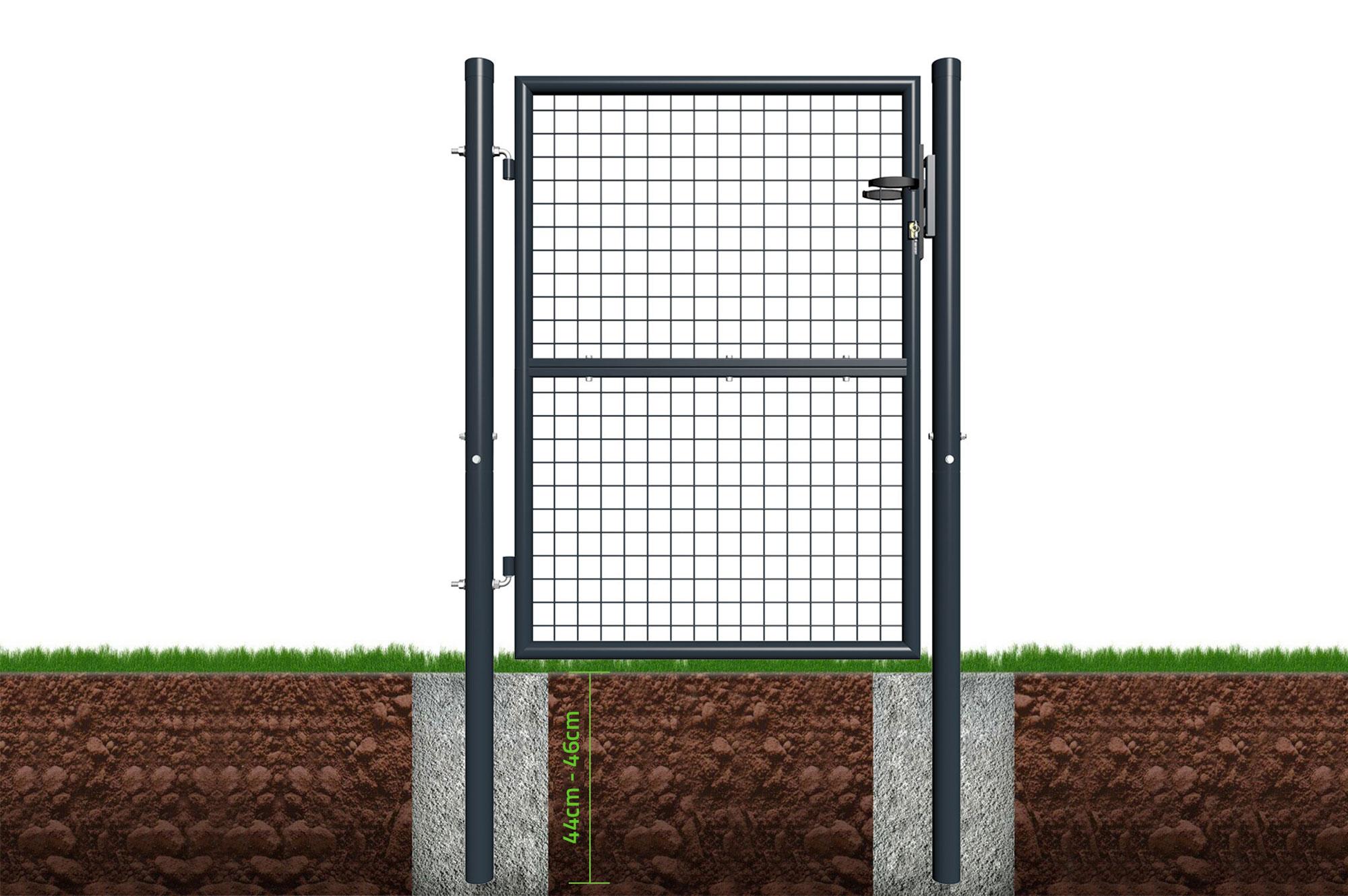Portillon grillagé 1m OLGA H.130cm Gris - 7