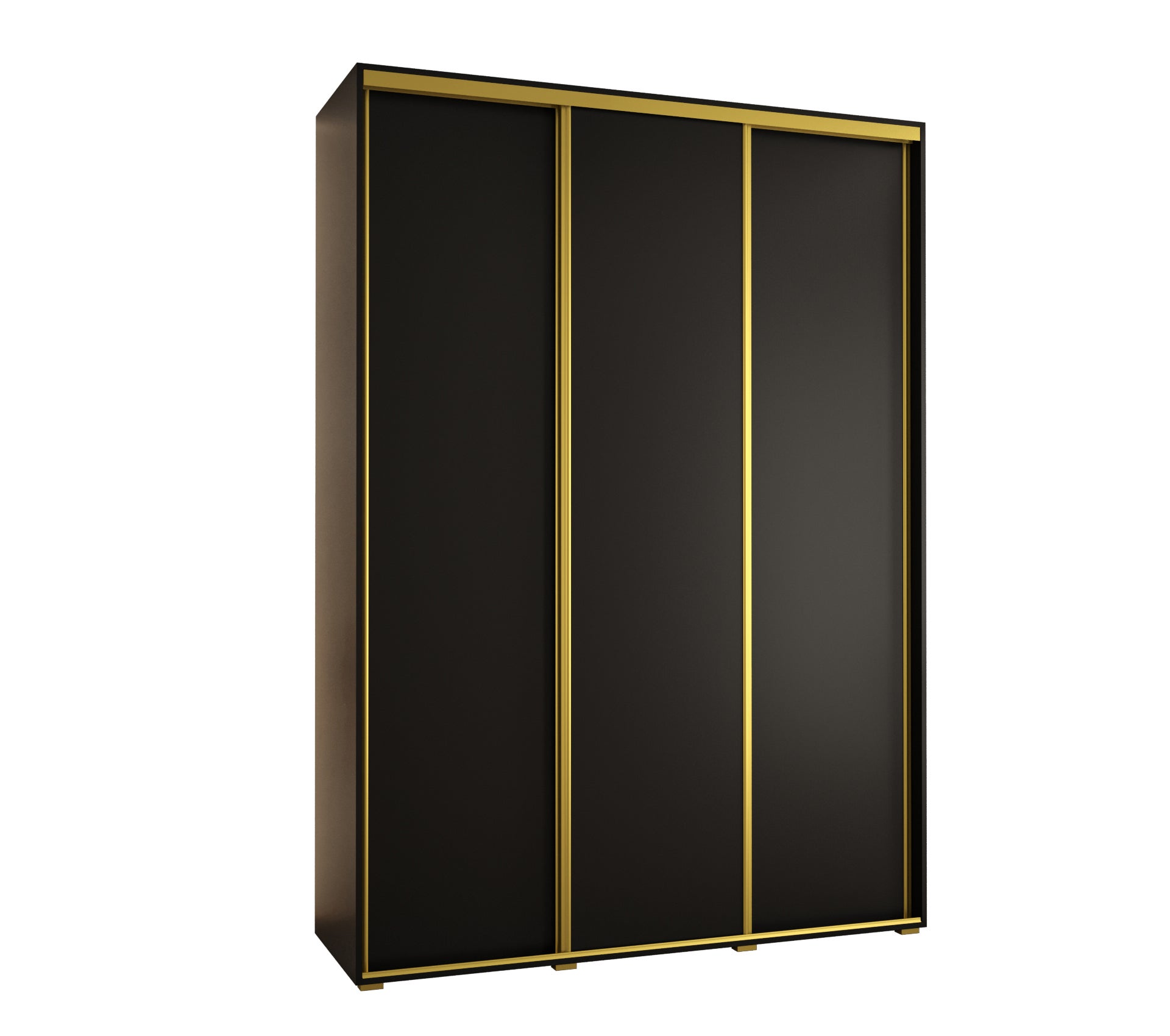 Szafa przesuwna wysoka Davos 1 180 x 60 x 235,2 cm czarny + czarny + u. złoty - Abiks Meble