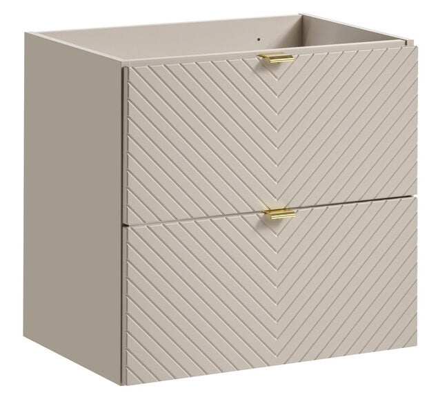 Szafka łazienkowa VIVA 60 cm kaszmirowa frezowany front 2 szuflady