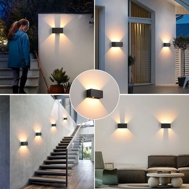 Applique da esterno 24W con sensore di movimento, moderna lampada da parete impermeabile IP65 6500K, faretto LED da esterno con sensore, nero | Leroy Merlin Applique da esterno 24W con sensore di movimento, moderna lampada da parete impermeabile IP65 6500K, faretto LED da esterno con sensore, nero | Leroy Merlin