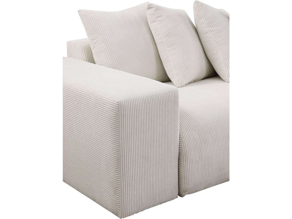 Canapé fixe 3 places en velours côtelé 