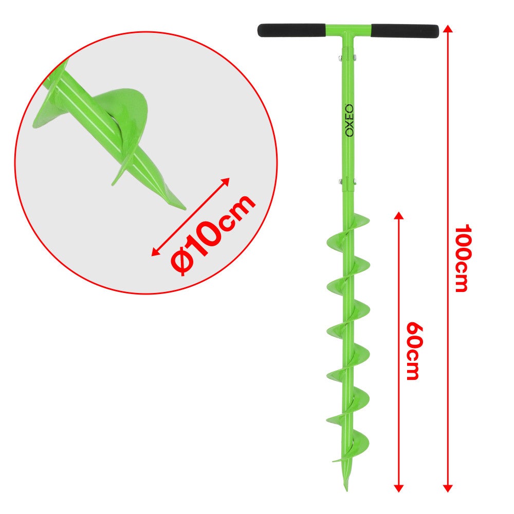 Tarière Manuelle diamètre 100mm - Poignée en caoutchouc - pour Creuser des Trous, Planter des Arbres et Installer des Clôtures - 2