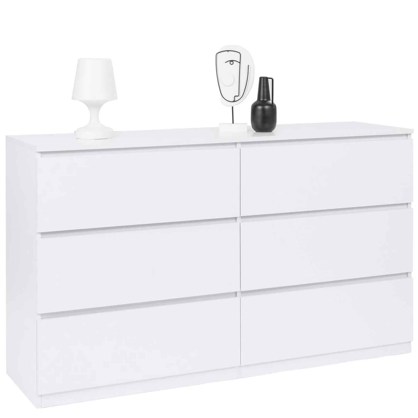 Commode 6 tiroirs TOMI XXL 140 cm bois blanc - 2