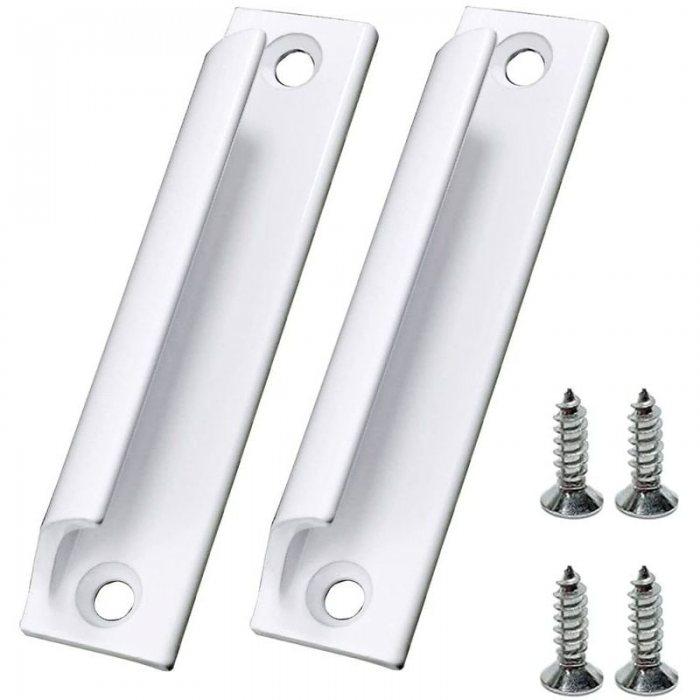 Klamka do drzwi - Uchwyt do szafki kuchennej - Stop aluminium - 2 sztuki - Biały