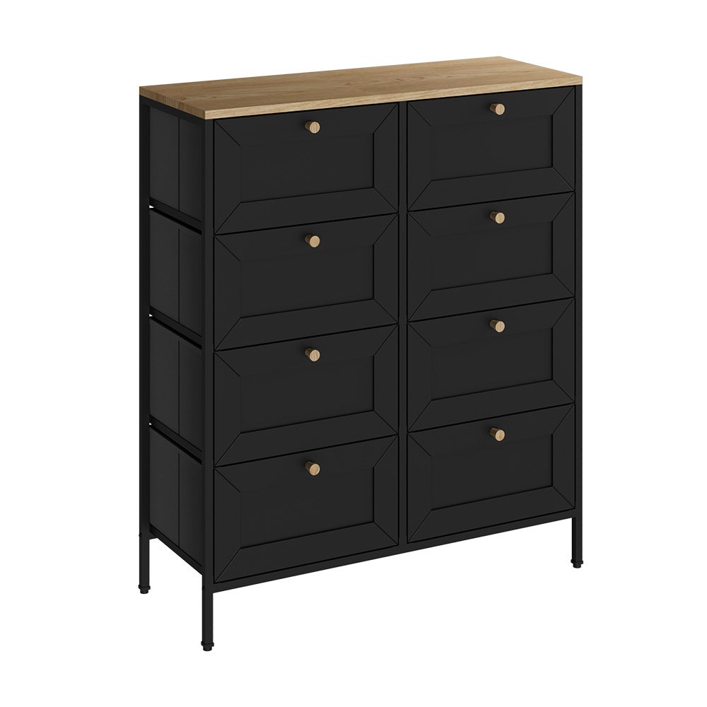 Vicco Komoda Belaro, Czarny, 80 x 95 cm z 8 szufladami